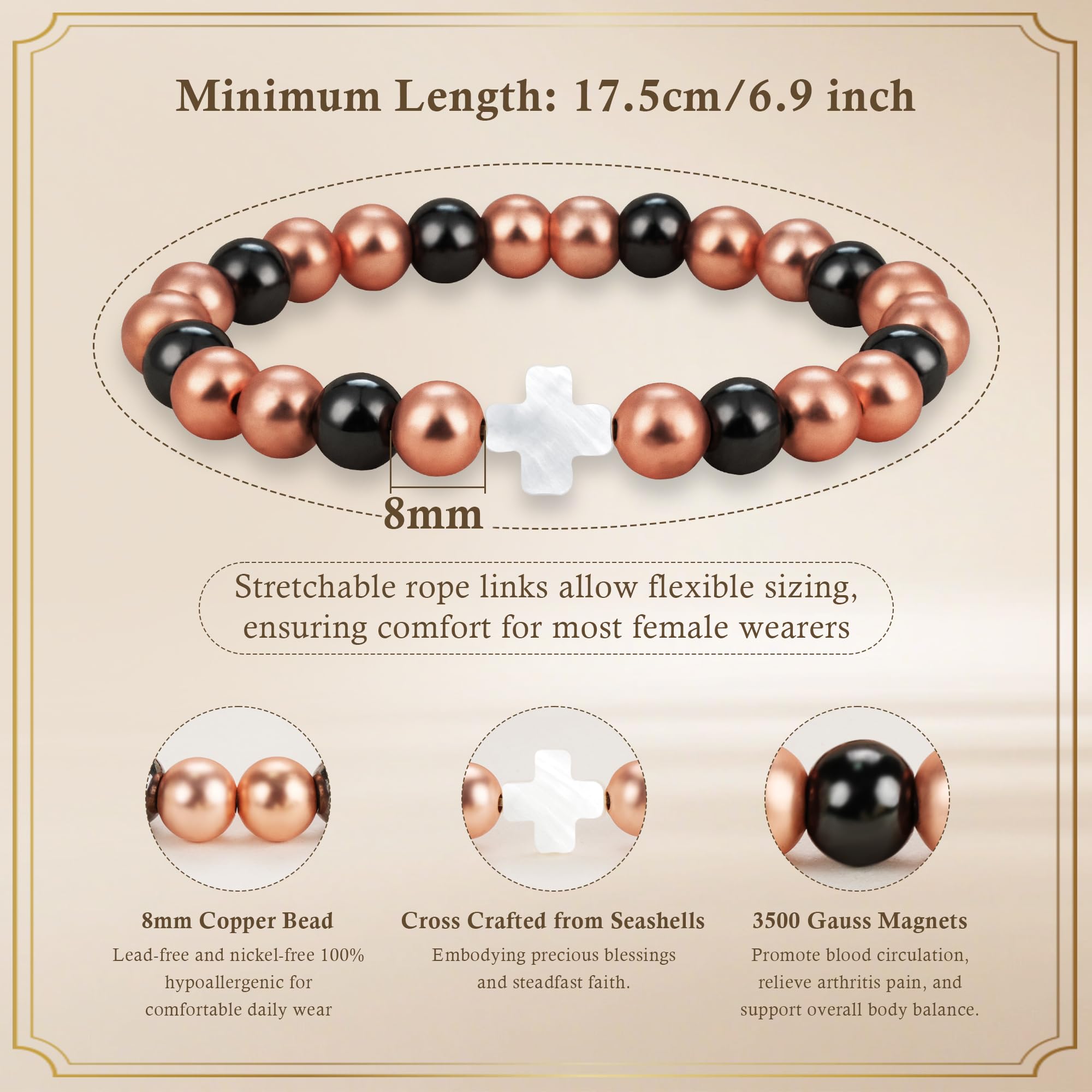 PEALICIOUS bracelet cuivre réglable longueur – ajuste facilement votre poignet.