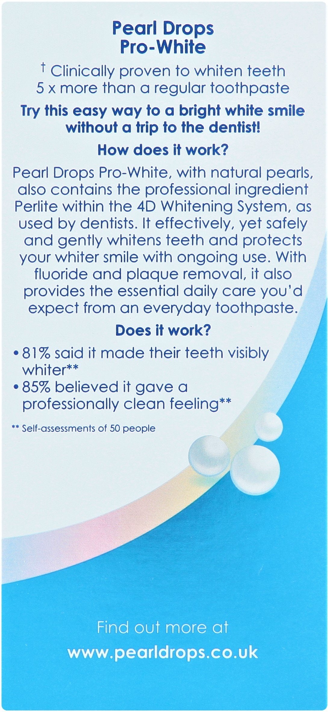 Pearl Drops Daily Pro-White pâte sur brosse dentaire pour un brossage ciblé
