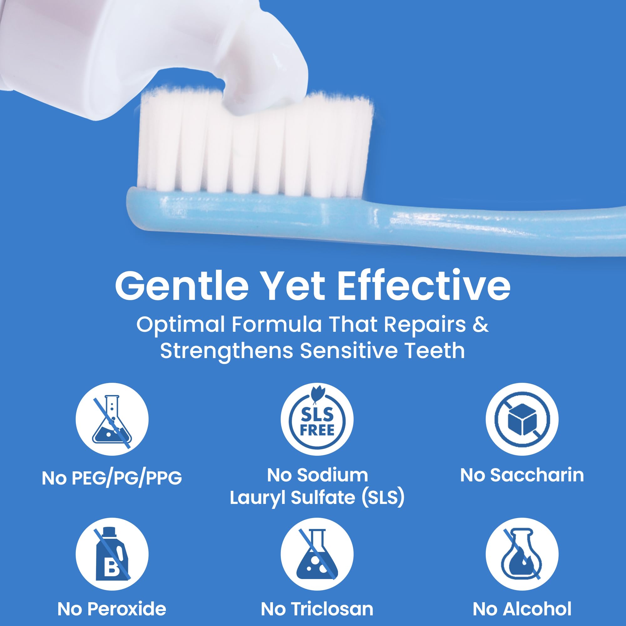 Dentifrice Pearlie White avec xylitol pour favoriser le pH salivaire et haleine fraîche.