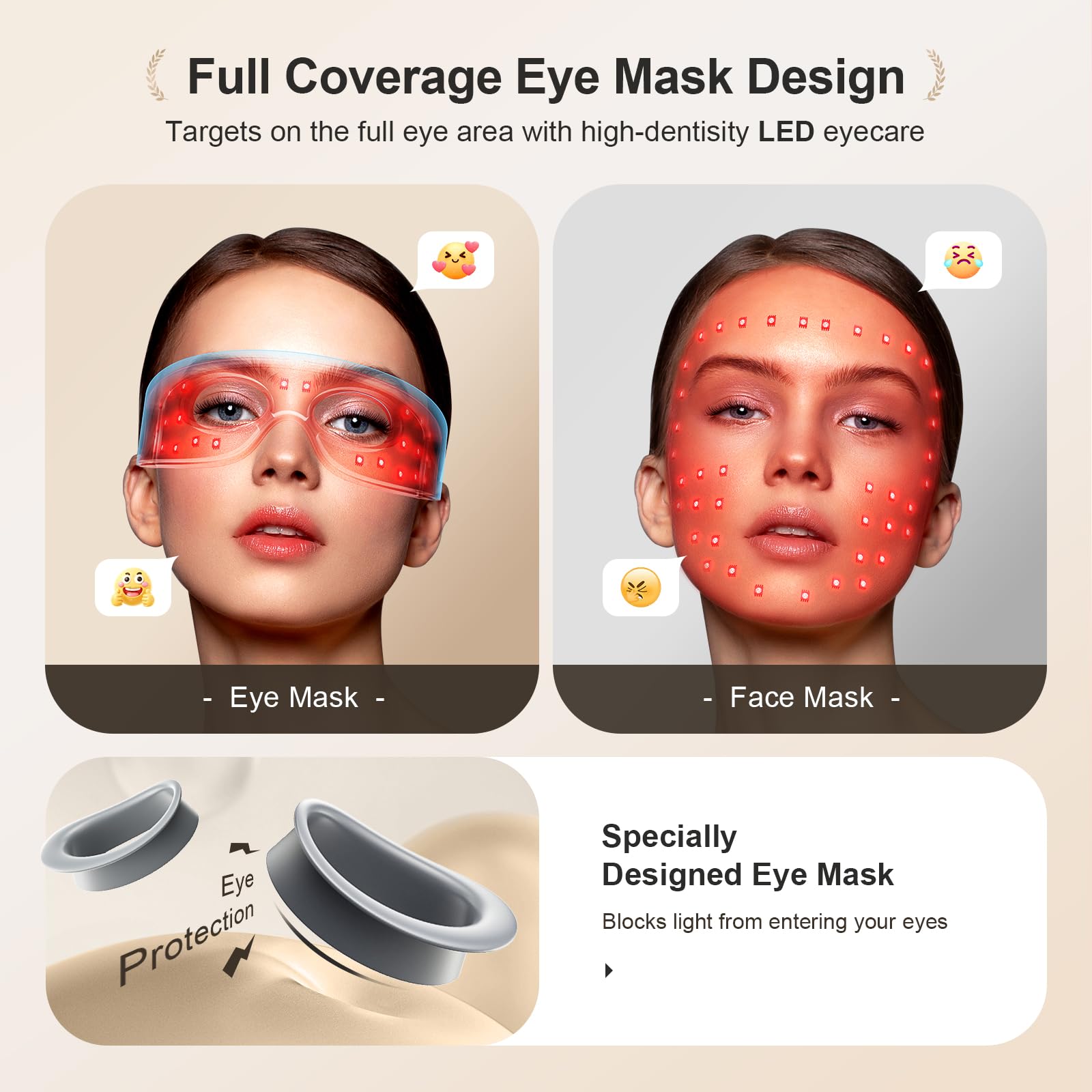 Pedete masque-yeux-doux-silicone: silicone doux, adapté à tous les types de peau.