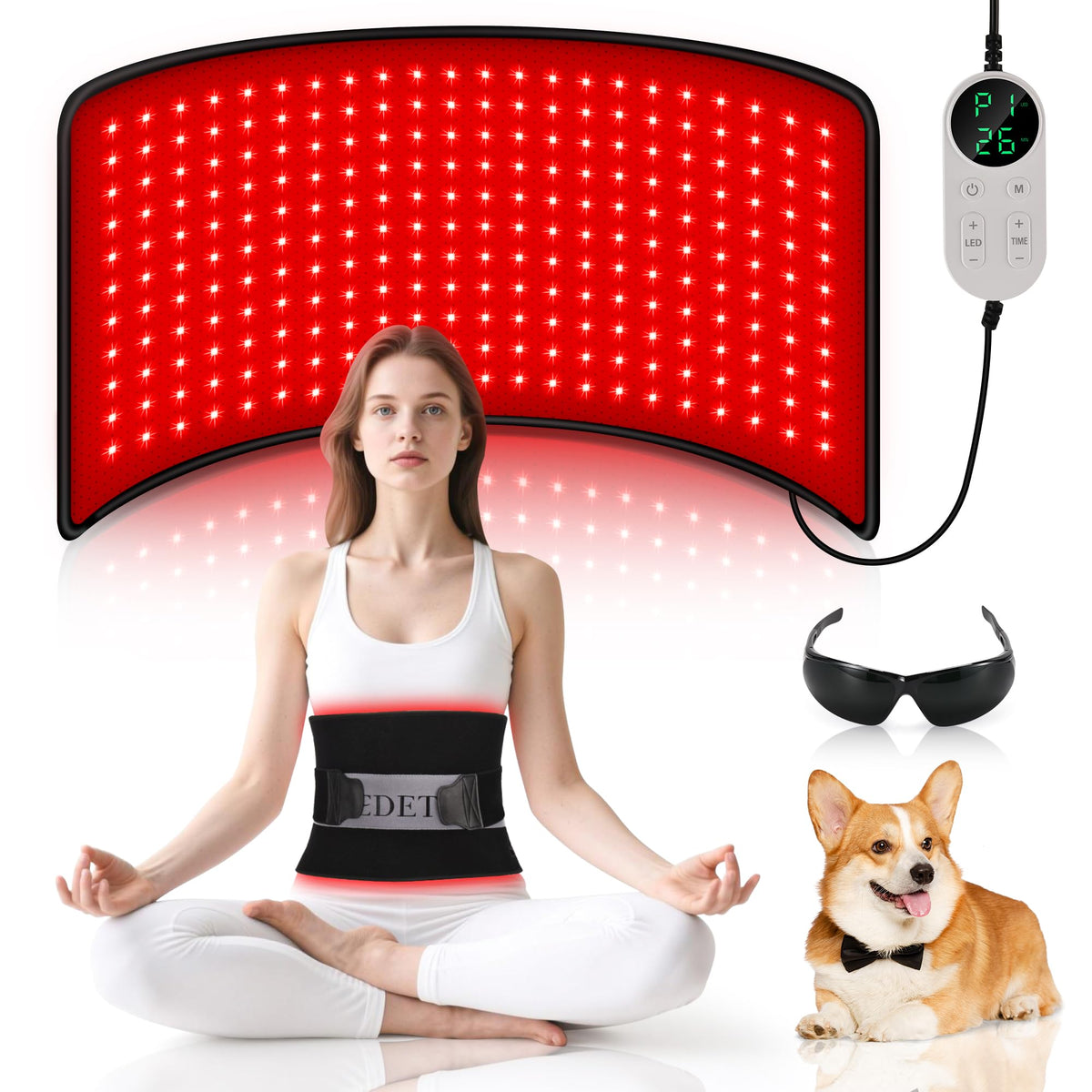 Pedete: panneau lumière rouge et infrarouge pour le dos, utilisation domestique.