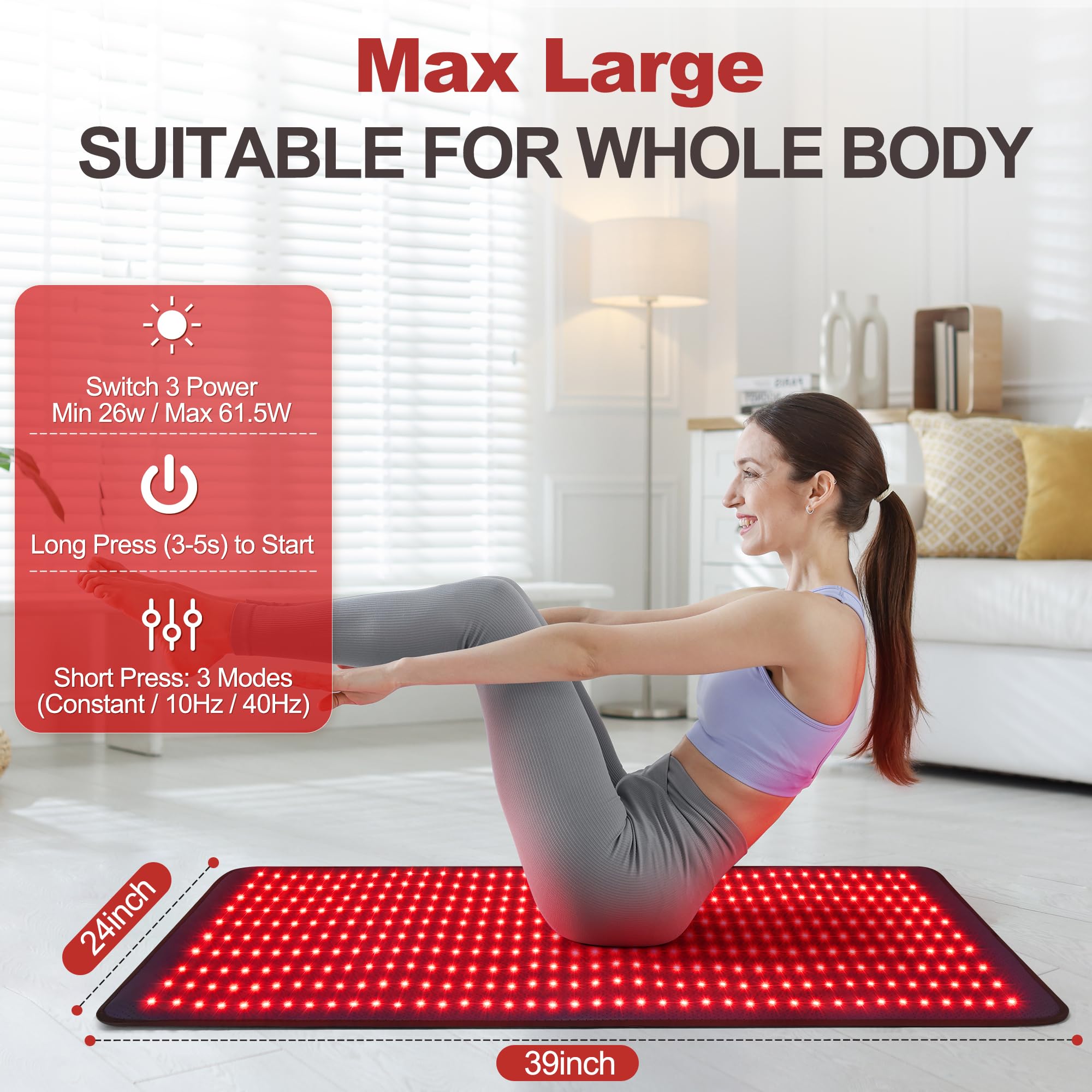 Pedete tapis rouge posé sur le dos pour détente musculaire ciblée.