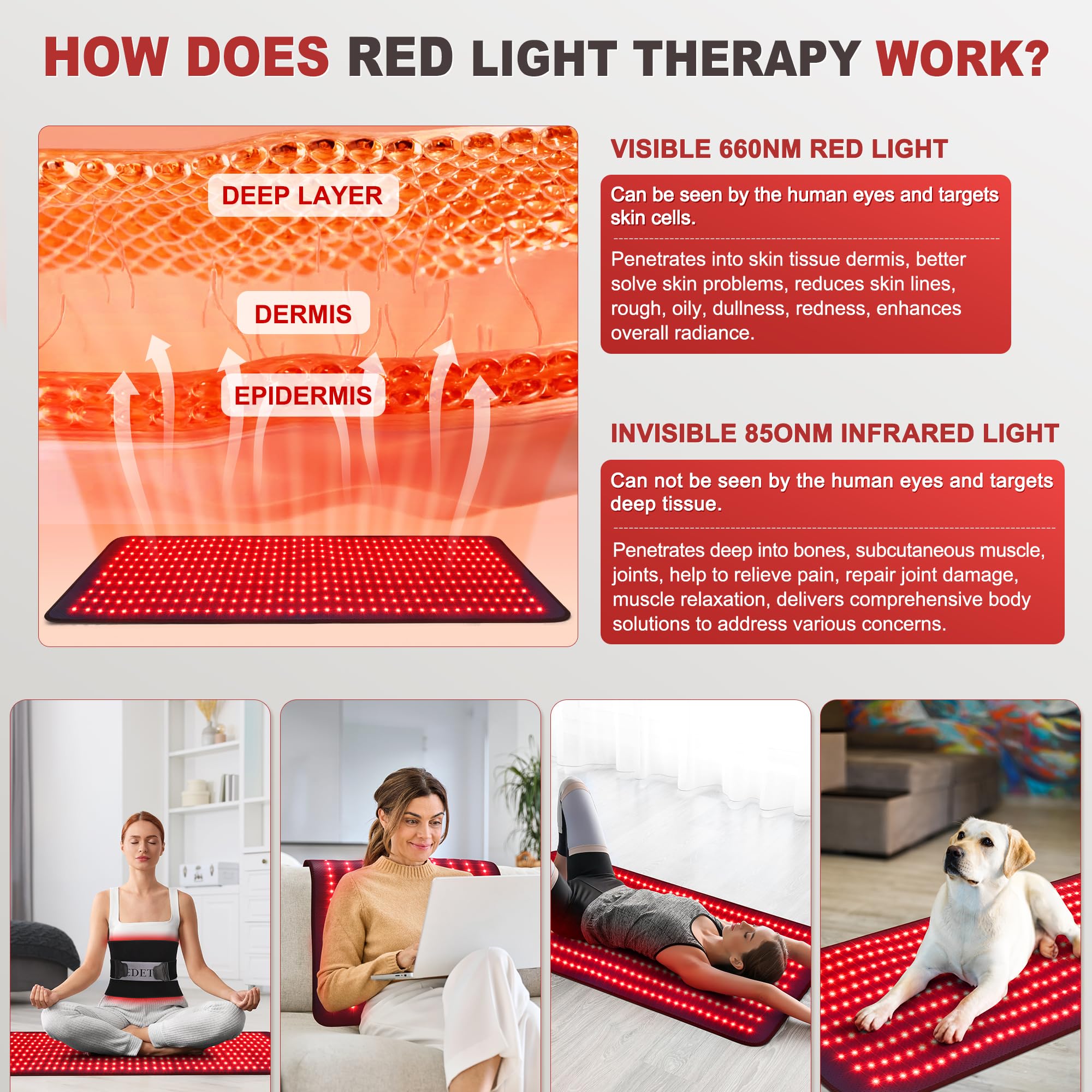 Pedete tapis rouge sur epaule pour assouplissement et bien-etre quotidien.