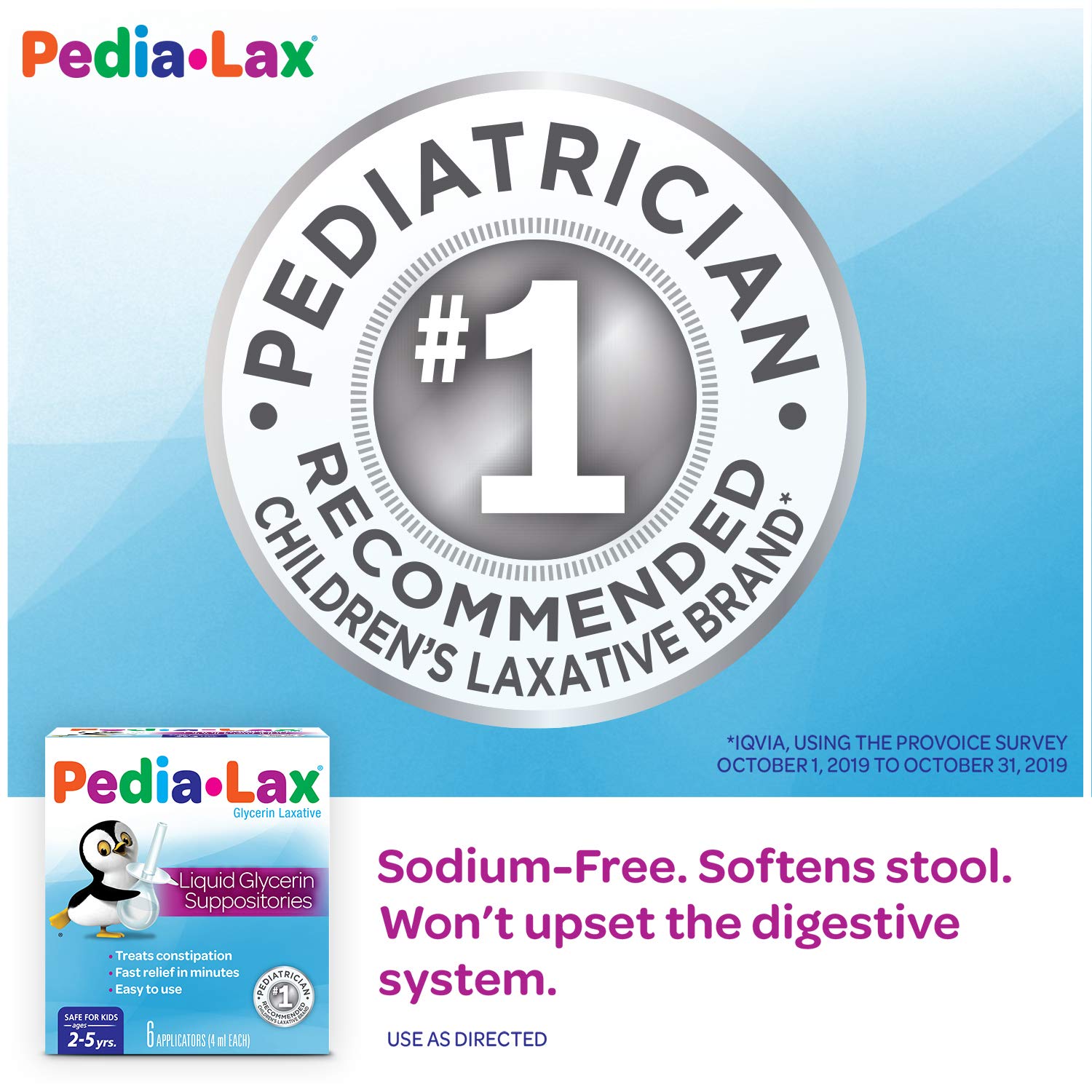 Embout doux Pedia-Lax pour une application confortable chez l'enfant.