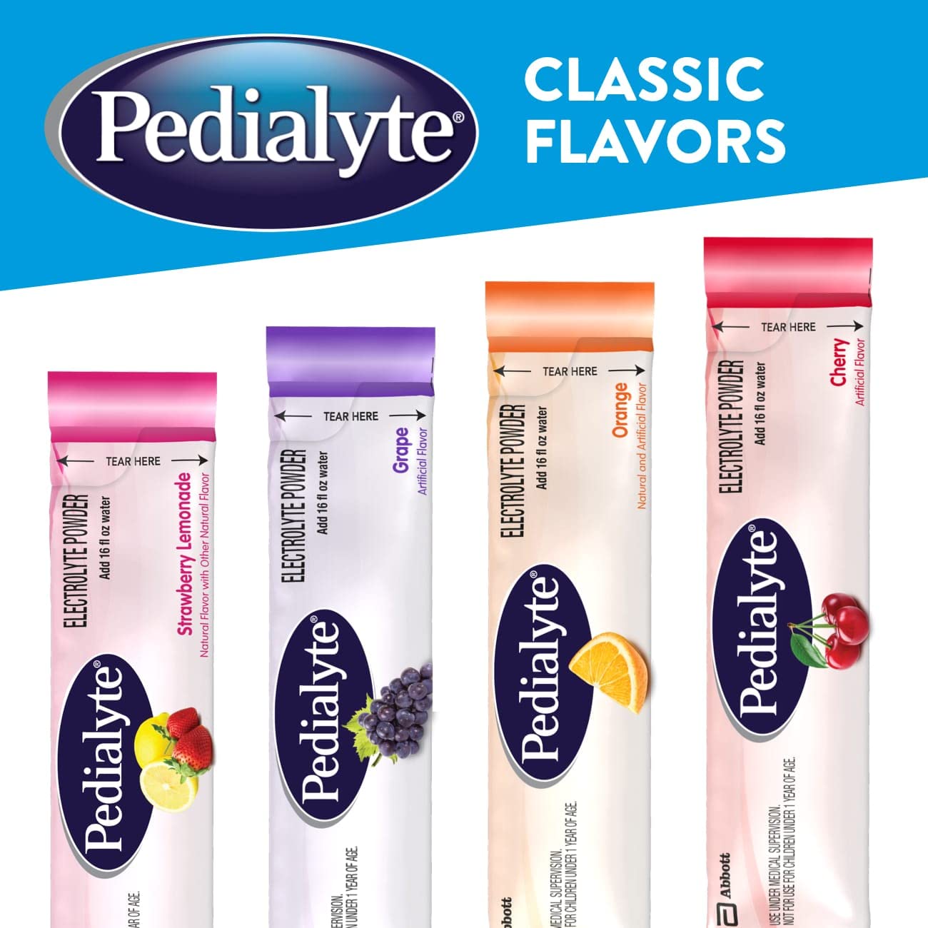 Doser et mélanger Pedialyte poudre électrolyte pour remplacement des liquides perdus.
