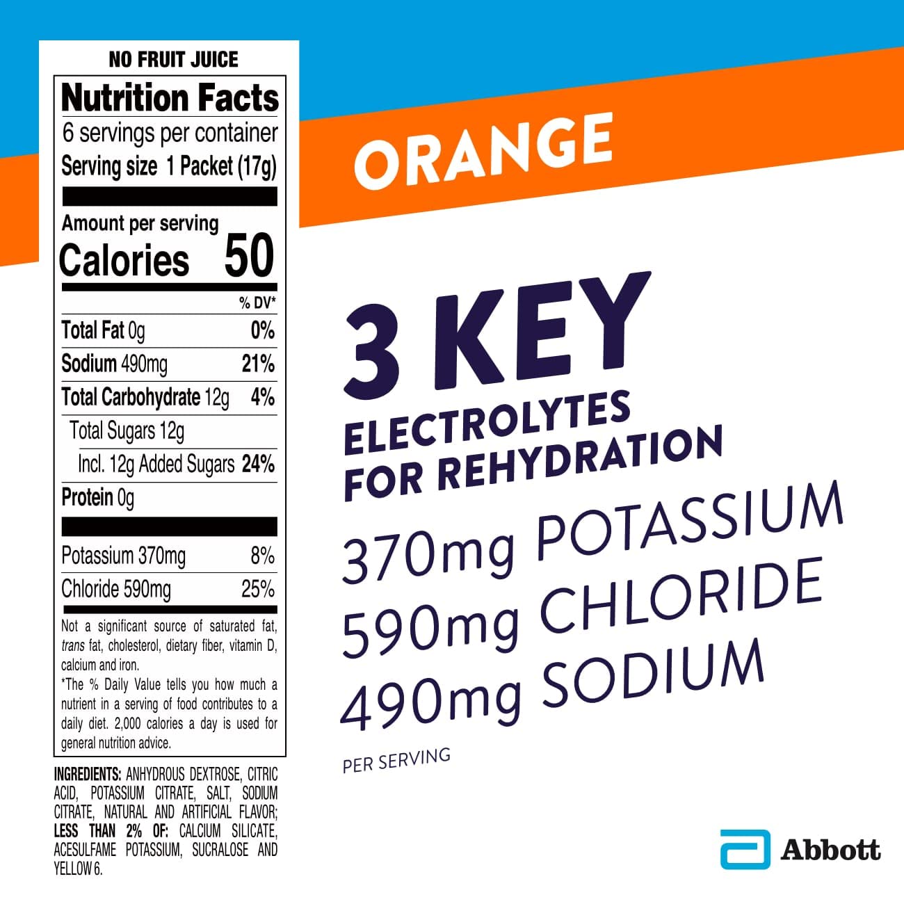 Pedialyte poudre électrolyte adaptée pour enfants et adultes, rééquilibre des électrolytes.
