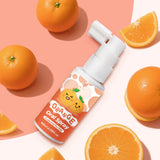 PEGO capacité 300 sprays orange, bouteille durable pour l’usage quotidien.
