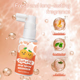 PEGO enfant application spray gencives et dents orange, utilisation simple.
