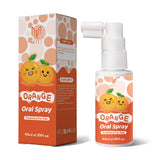 PEGO enfant bouteille spray orange, soin rapide et fraîcheur sans brossage.