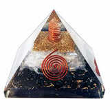 Pele Productions pyramide orgonite shungite-sélénite pour protection et énergie positive.
