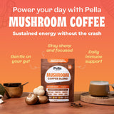 Pella Nutrition Café champignons — chaga, énergie naturelle et équilibrée.
