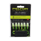 Bouchons d'oreilles Peltor Sport tri-flange à corde neon jaune pour protection auditive pratique.