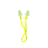 Bouchons d'oreilles Peltor Sport tri-flange à corde neon jaune lavables et réutilisables.