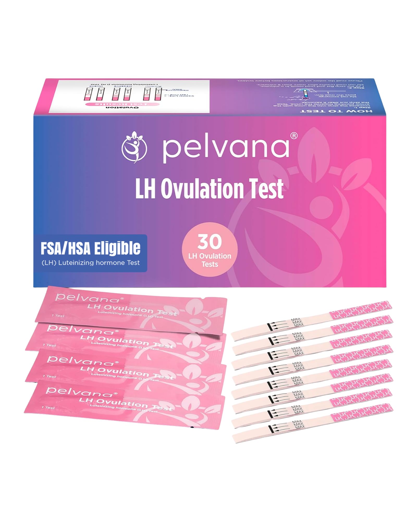 Pelvana: boîte de 30 bandes-test LH pour suivre votre fertilité facilement.