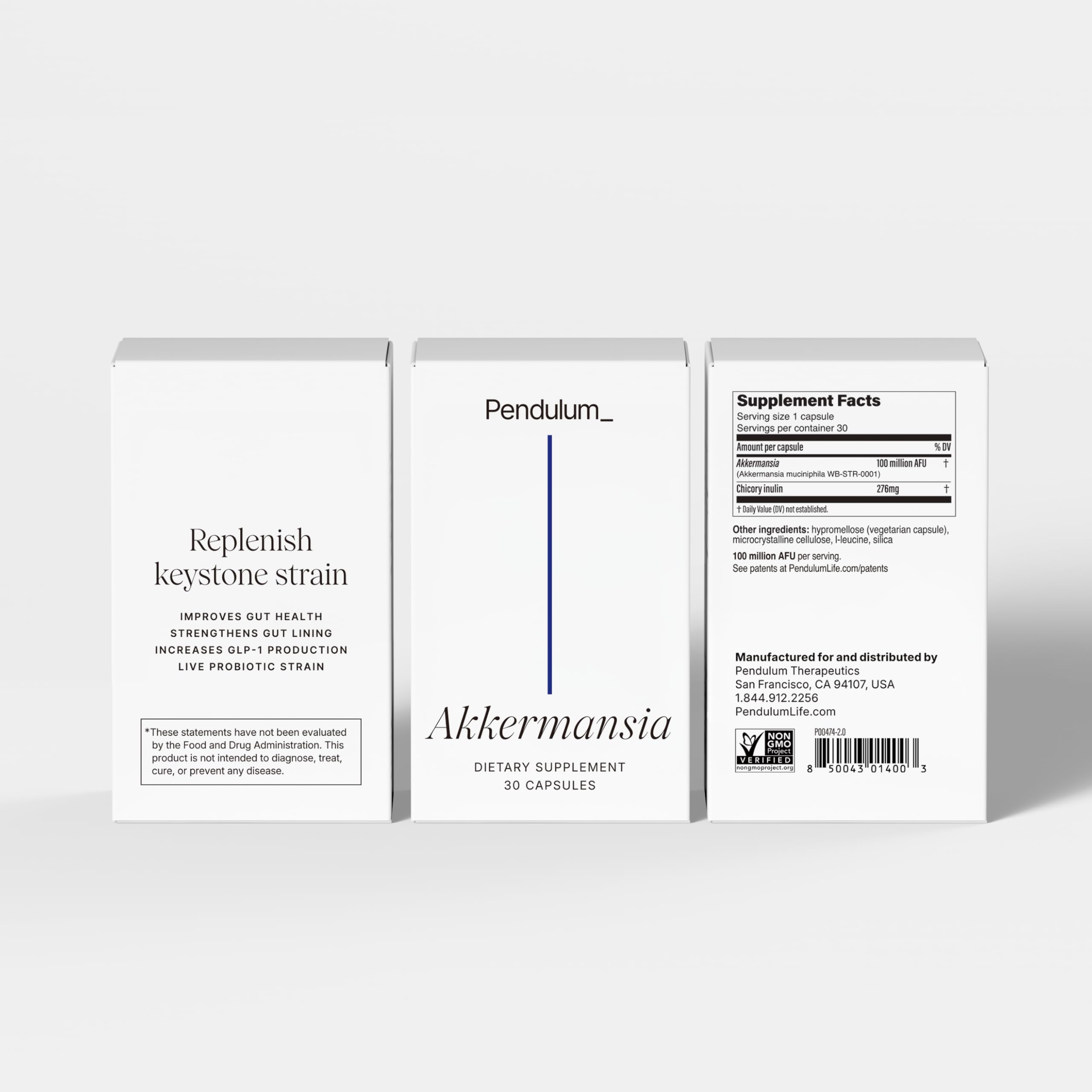 Pendulum Akkermansia — vue des capsules prêtes à l’emploi et faciles à avaler.