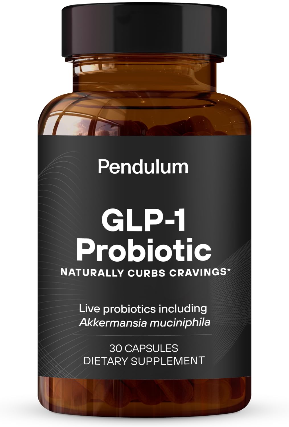 Pendulum GLP-1 Probiotic: bouteille de capsules pour l'équilibre intestinal et l'appétit.