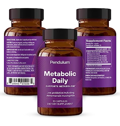 Pendulum Metabolic Daily – étiquette produit claire, rappelle l'utilisation quotidienne et les bénéfices potentiels.