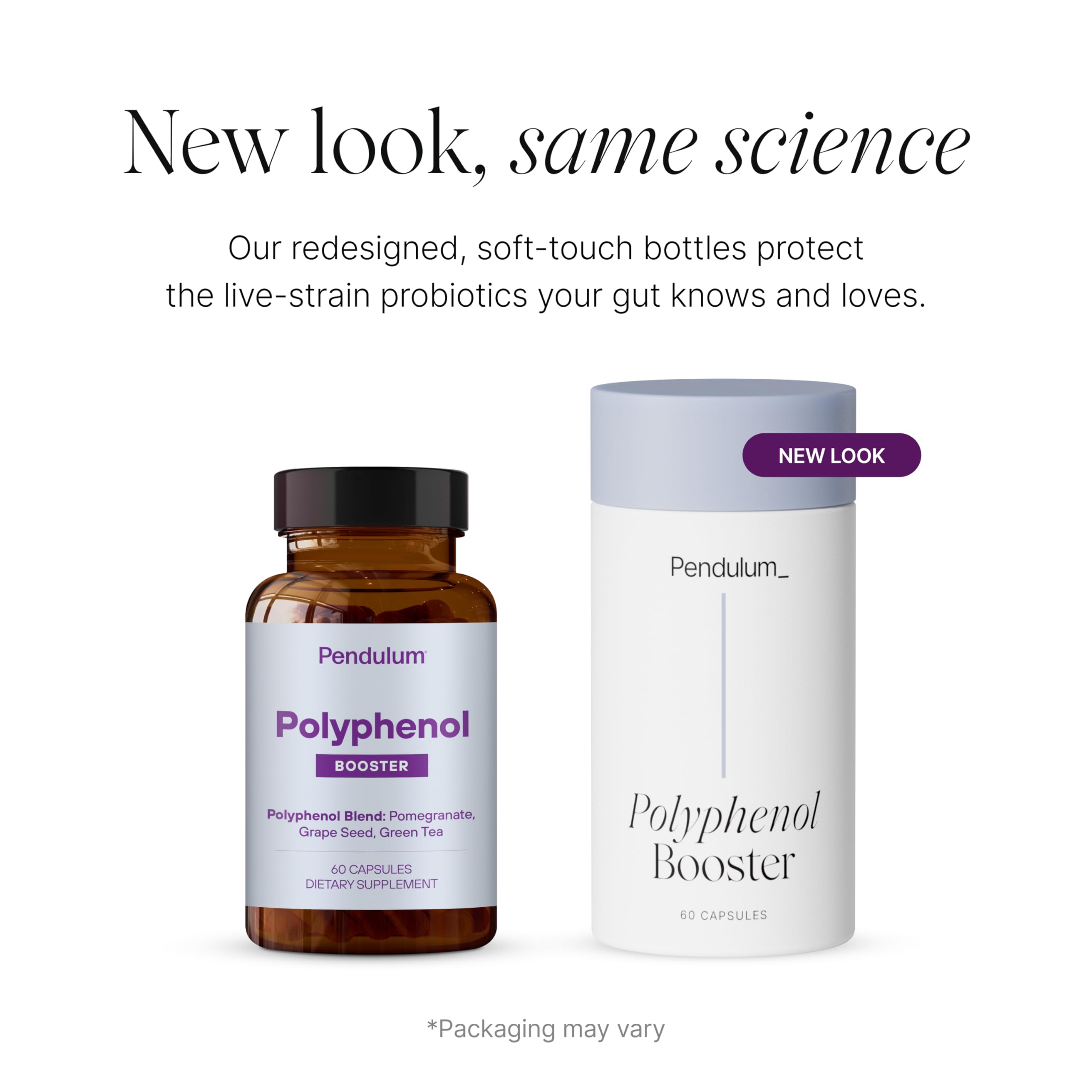 Gélules Pendulum Polyphenol Booster – routine quotidienne avec prébiotique ciblé.