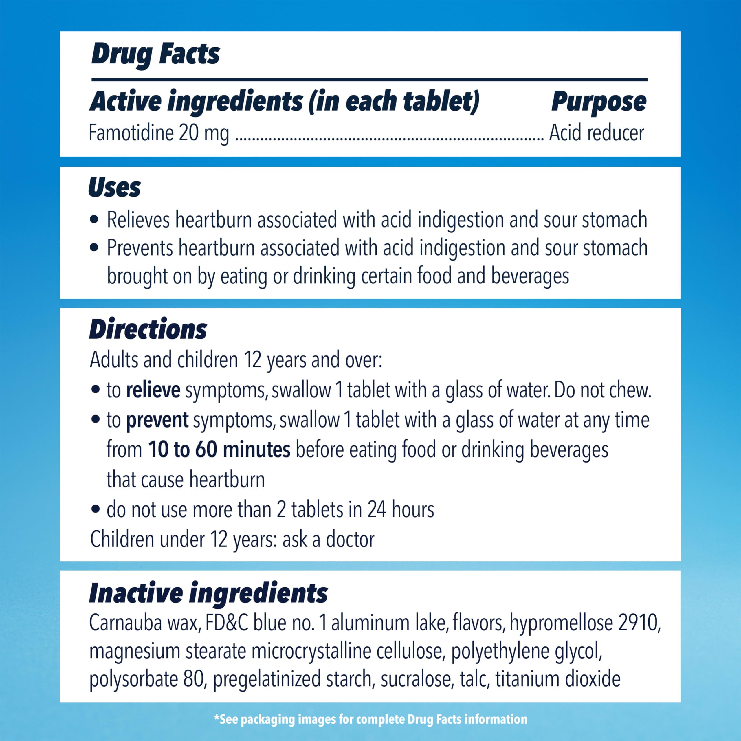 Pepcid AC enrobage menthe fraîche pour ingestion agréable