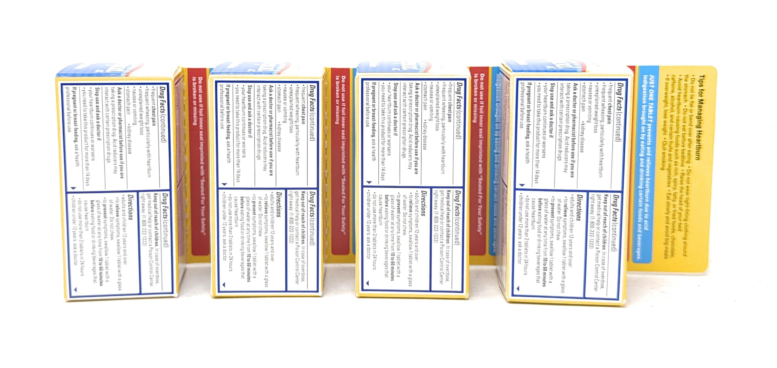 Pepcid AC emballage recto verso, présentation du produit.
