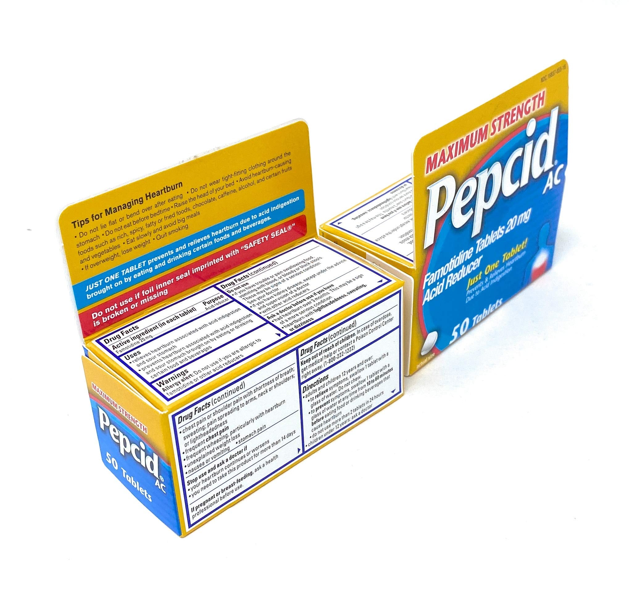 Pepcid AC Forte – petite tablette, facile à emporter.