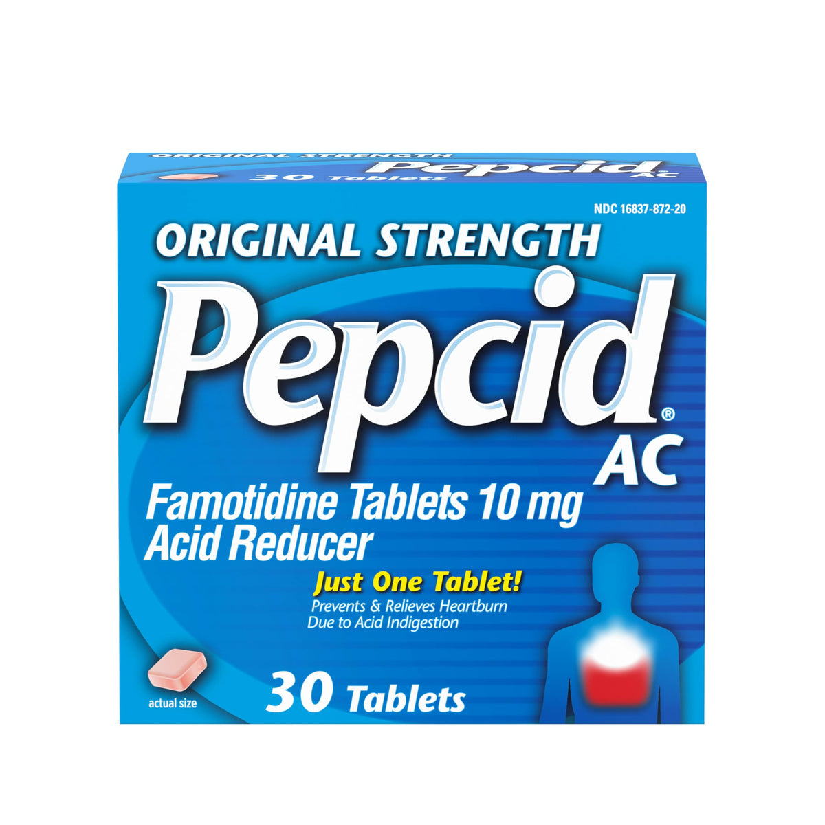 Pepcid AC Original Pilule — action rapide contre brûlures après repas.