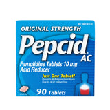Pepcid AC bouteille de comprimés 10 mg prêt à l'emploi pour prévenir les brûlures d'estomac