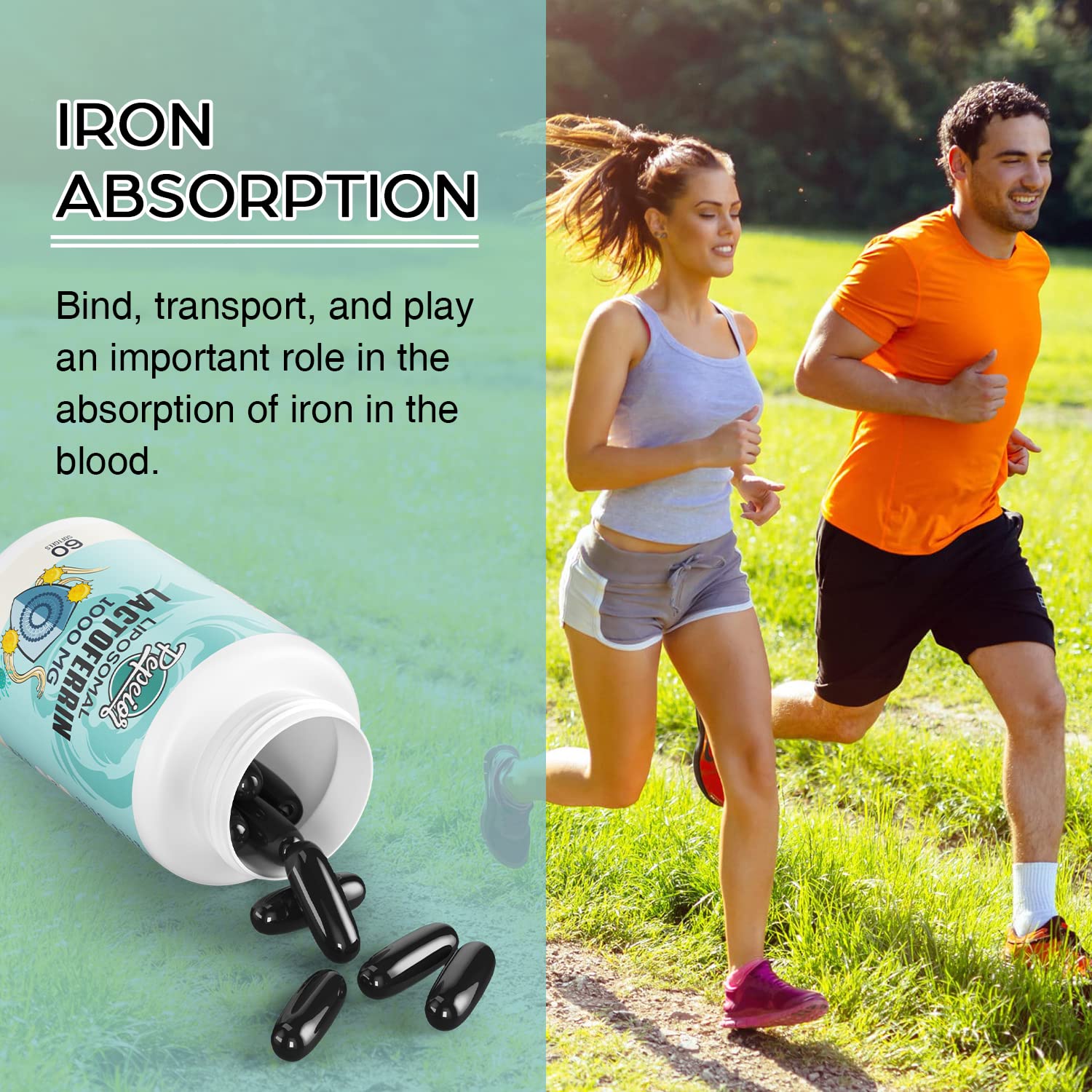 Pepeior Liposomale Lactoferrine 1000 mg — prise avant repas, pratique et discrète.