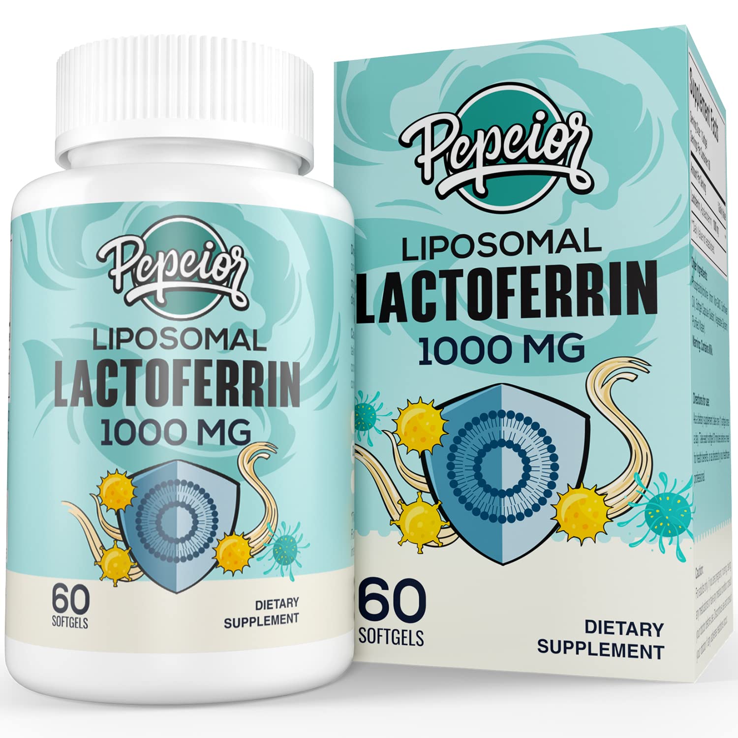 Pepeior Liposomale Lactoferrine 1000 mg — produit fiable et facile à ranger.