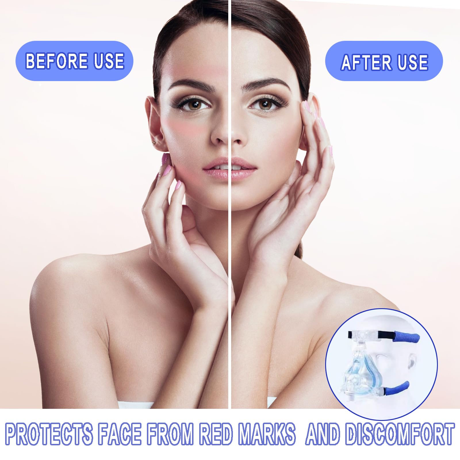Installation rapide des coussinets CPAP PEPEYYML sans outil.