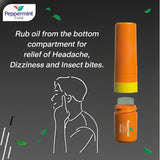 Peppermint Field inhalateur nasal noir s'applique sur le masque.