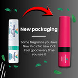 Peppermint Field inhalateur nasal noir sur le masque pour ventilation améliorée.
