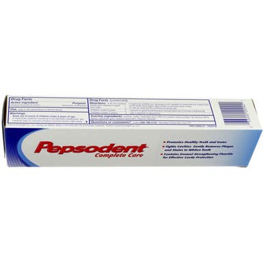Application quotidienne avec Pepsodent Complete Care, routine bucco-dentaire.