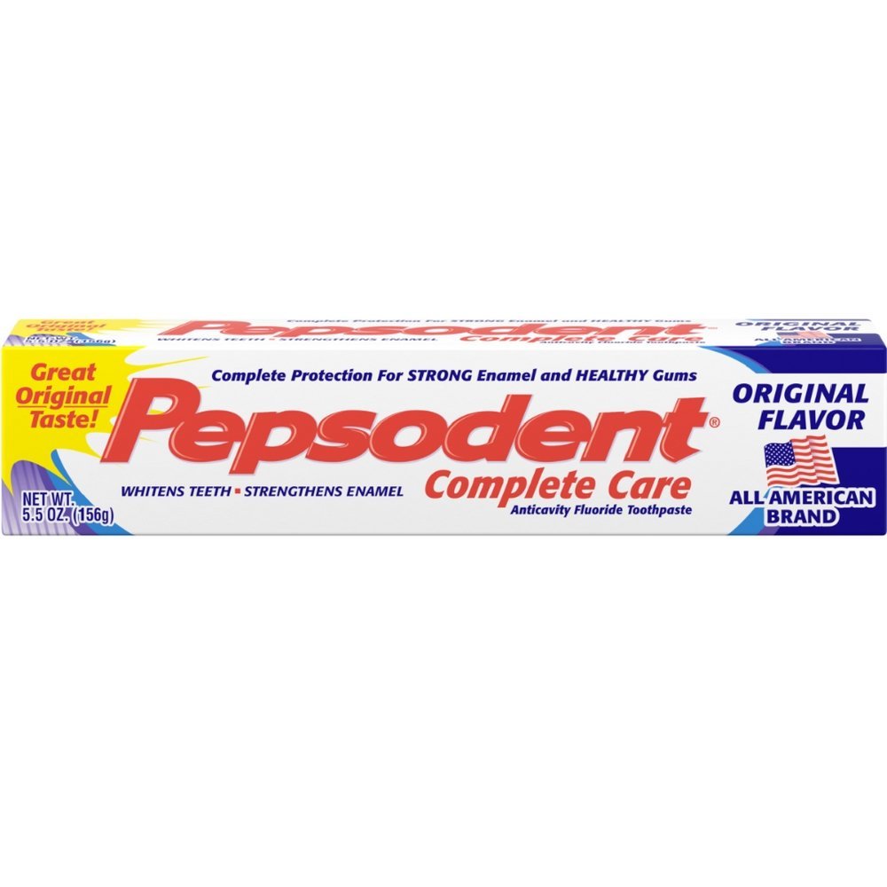 Pepsodent Complete Care dentifrice original, tube, protège les caries et renforce l'émail.