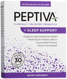 Peptiva: bouteille probiotique, soutien potentiel à la digestion et au sommeil.