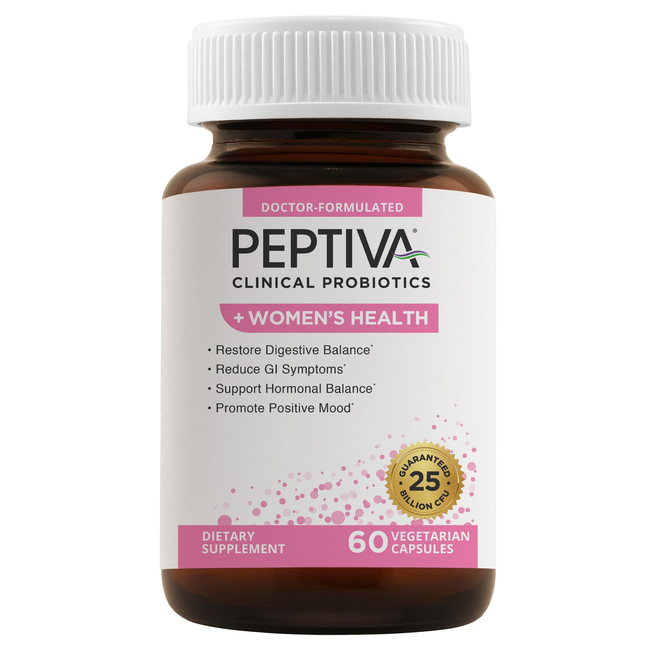 Peptiva Probiotiques, 60 capsules, format pratique pour l'équilibre intestinal quotidien.