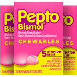 Pepto Bismol: boîte de comprimés à mâcher menthe pour l'estomac.