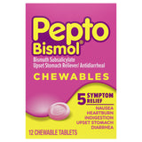 Pepto Bismol – bouteille avec étiquette visible indiquant un soulagement gastrique rapide.