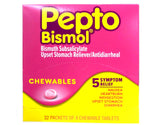 Pepto Bismol Chewables Dispenser – tablettes à croquer, confort digestif après indulgences alimentaires.