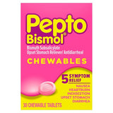 Pepto Bismol: comprimés à mâcher menthe faciles à prendre sans eau.
