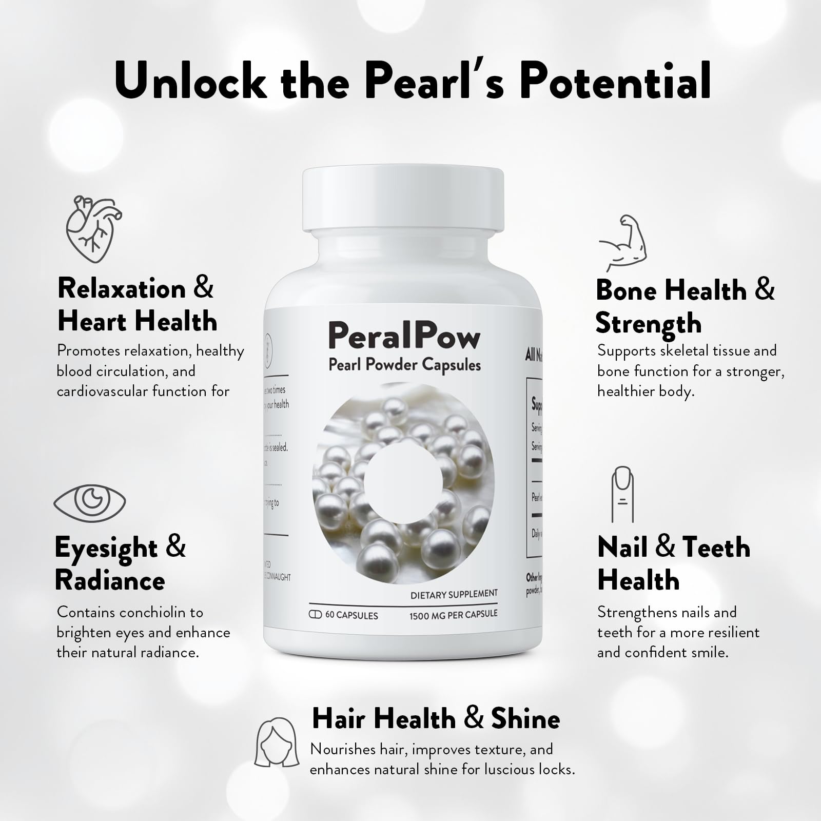 Poudre de perle effet éclat durable sur la peau Peralpow.