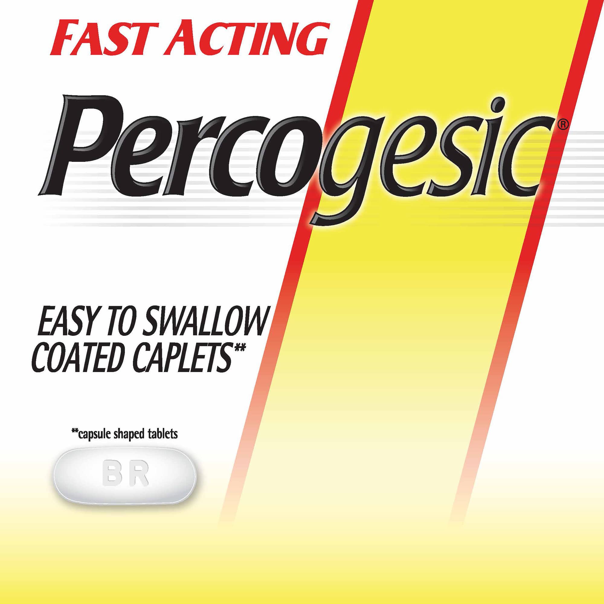 Percogesic – étiquette lisible avec informations essentielles.
