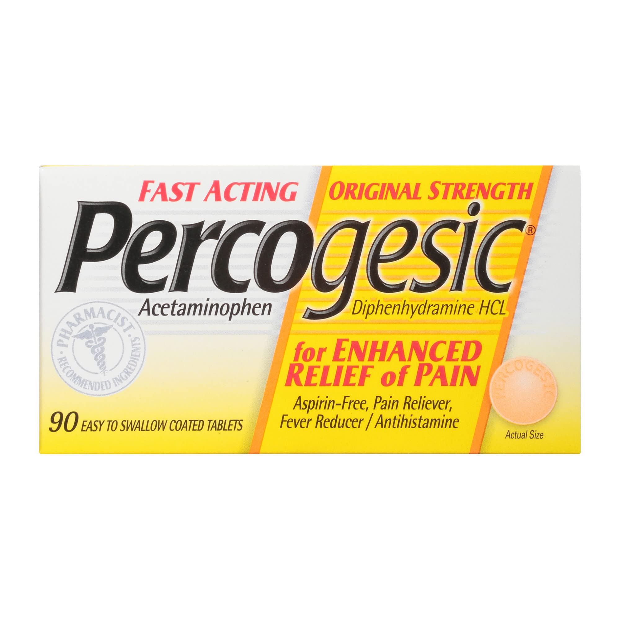 Percogesic Original tablettes enrobées offrant un soulagement rapide de la douleur