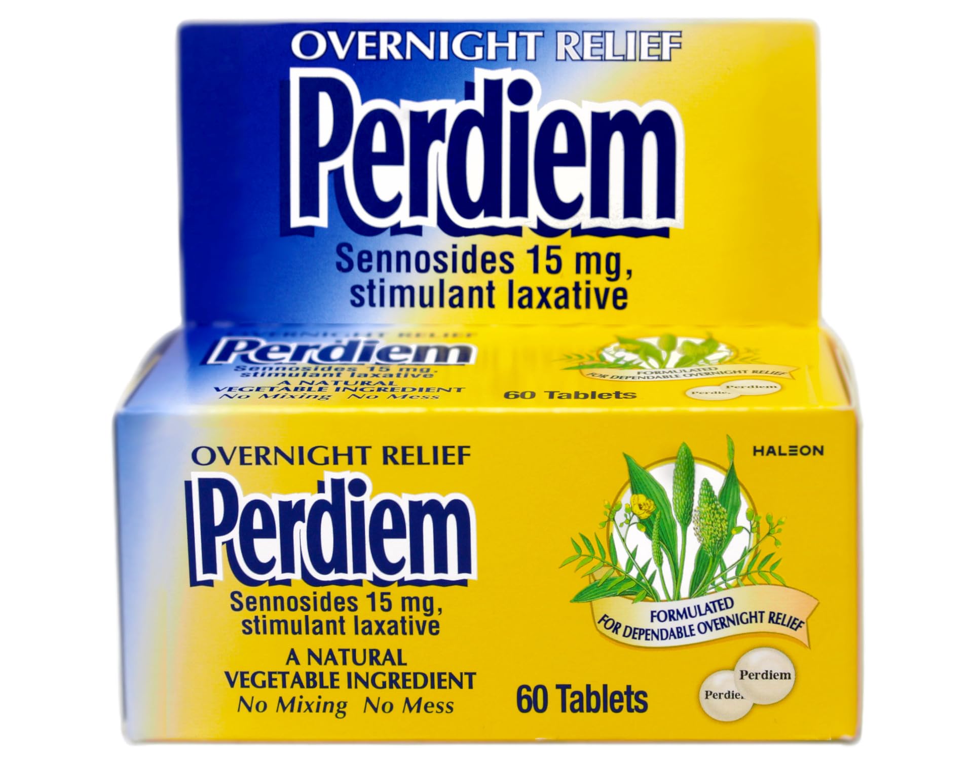 Perdiem bouteille 60 comprimés Sennosides : emballage compact pour rangement pratique.