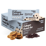 Barre Perfect Keto Collagène Chocolat Pépites: protéines 11 g et collagène pour cheveux et peau.