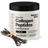 Perfect Keto Collagène en poudre dans un flacon, parfait pour une absorption rapide.