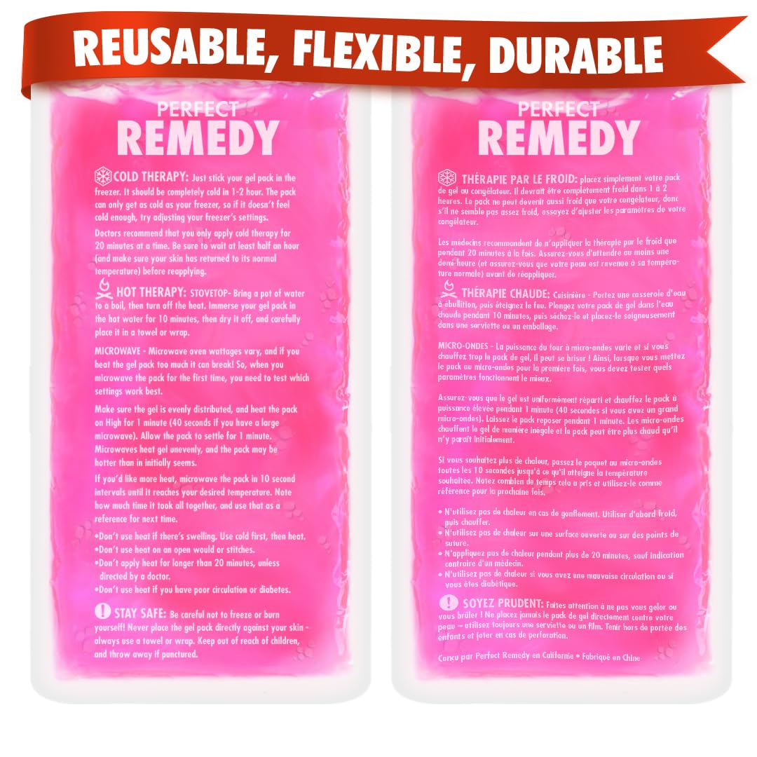 Perfect Remedy pack gel glace 12x6, soulagement ciblé pour blessures.