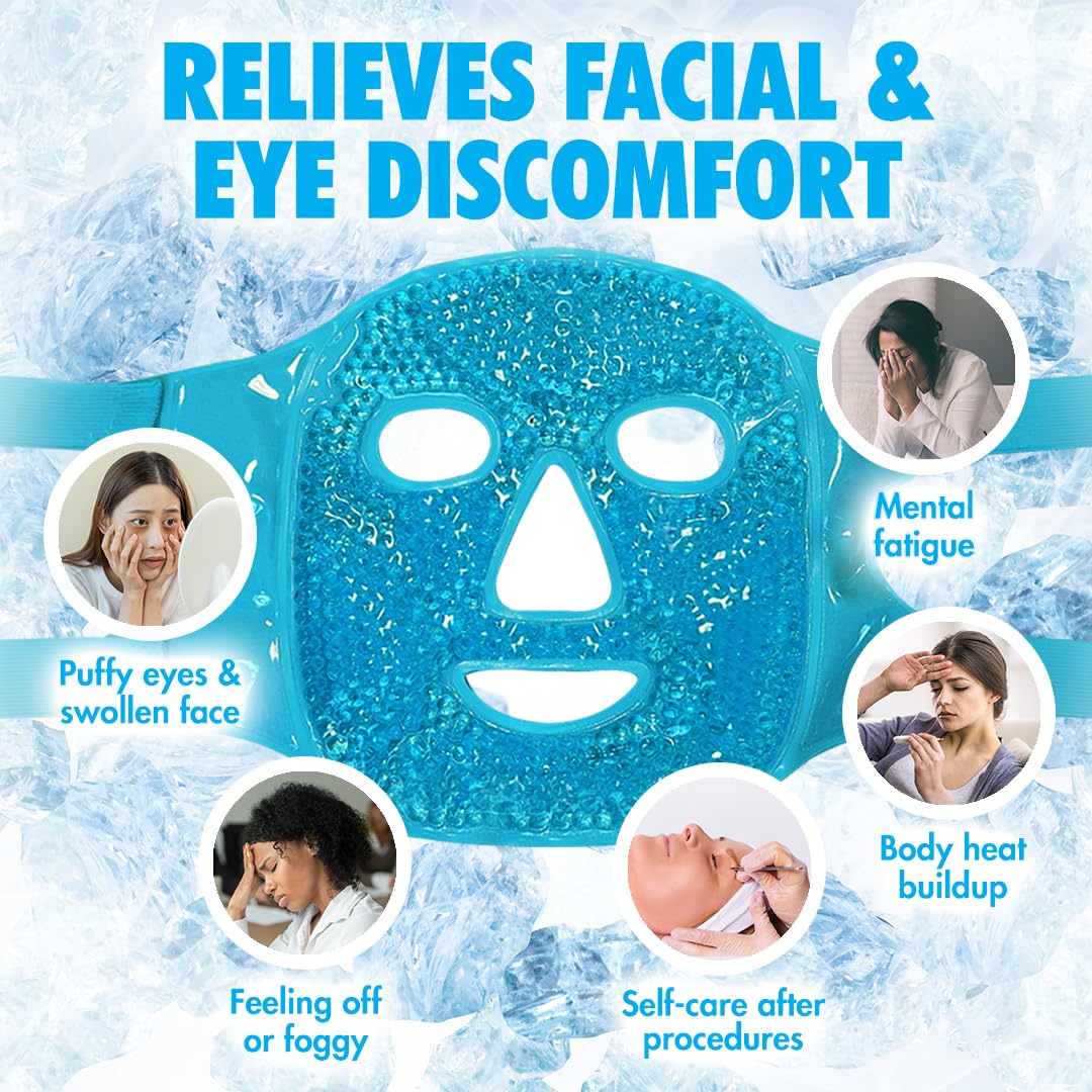Perfect Remedy masque glace visage bleu – détail du revêtement réversible pour peau sensible