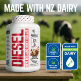 Perfect Sports Diesel Isolate vient du lait de Nouvelle-Zélande pour des protéines premium.