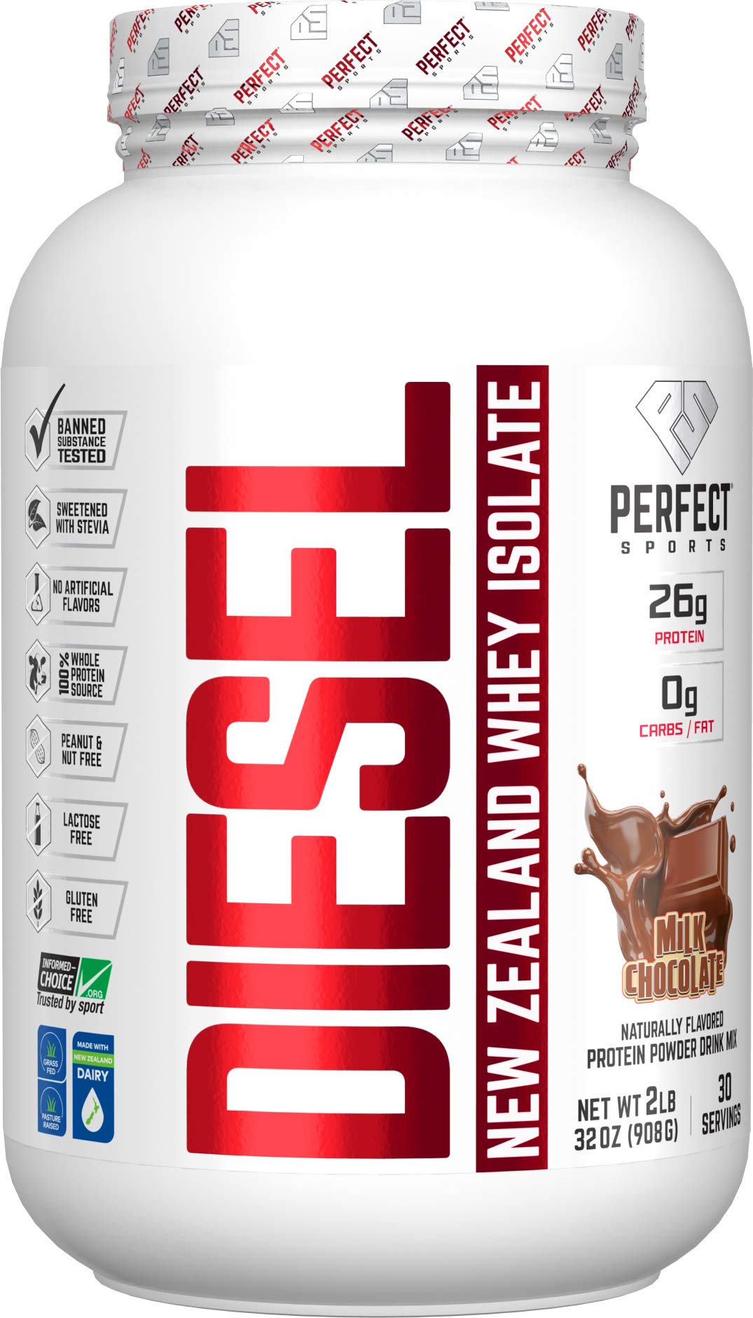 Diesel Whey Isolate Perfect Sports sur emballage premium, facilement identifiable.
